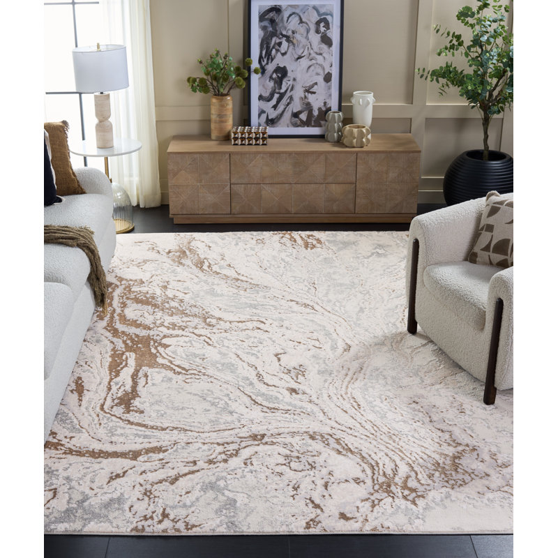 Kayliann Performance Abstract Rug, Oval 7' x 10'