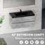 Meuble-lavabo flottant 42 po avec lavabo à sable en quartz noir