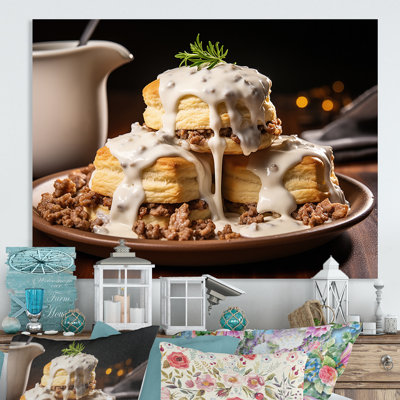 White Gourmet Gravy Desserts III - Desserts Metal Wall Art MT132167
