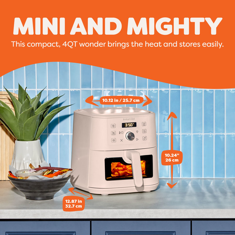 Instant Pot 4QT VORTEX 6-in-1 Mini Air Fryer,  Air fry, Bake, Roast, Broil, Dehydrate or Reheat, Rosewater, 4 Quarts