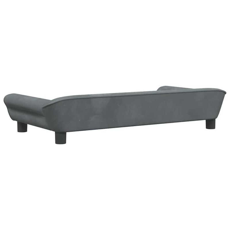 Lit pour chien en velours, Gris, H 8,3 po x l 39,4 po x P 19,7 po