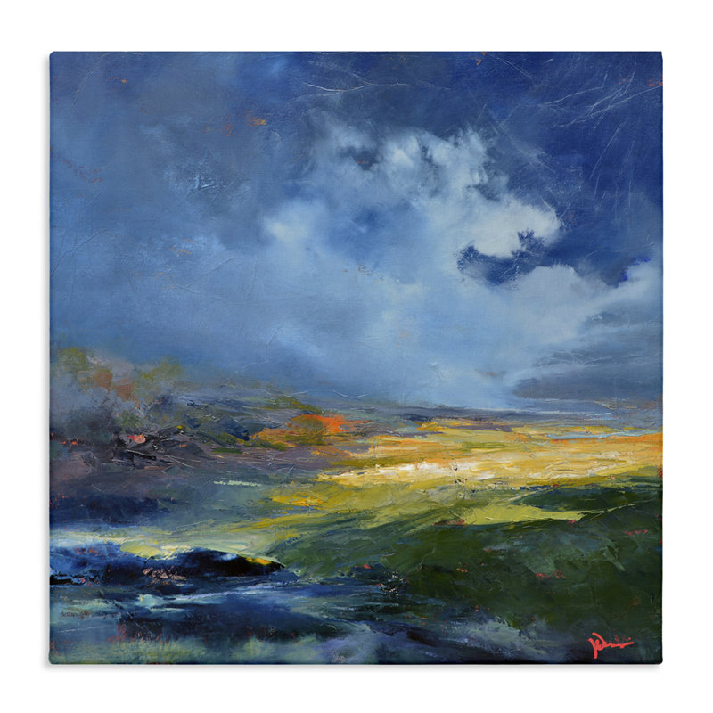 «Stormy Abstract Landscape», art mural sur toile par Patrick Dennis, H 30 po x l 30 po