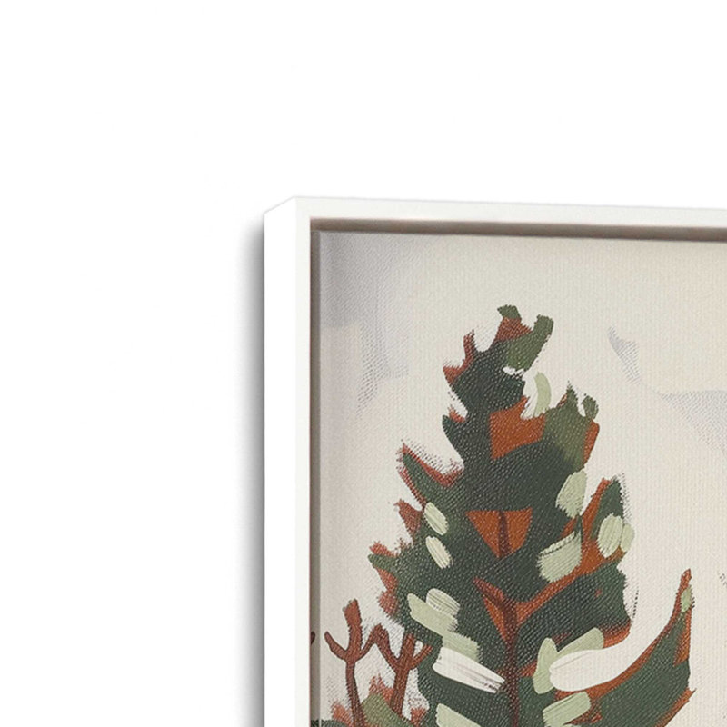 «Mountain Rocks and Pines», ensemble de 2, reproduction sur toile, Cadre blanc, H 12,75 po x l 12,75 po x P 1,75 po