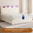  49.2" Tall King Size Bed Frame With 4 Storage Drawers, Velvet Upholstered Platform Bed With Wingback Storage Headboard, Led Lights & Charging Station, No Box Spring Needed, Noise Free, Beige-545559626-545559639