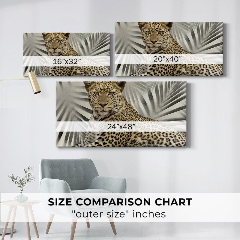 Boho Cheetah - Toile tendue avec châssis - Prêt à accrocher, H 24 po x l 48 po