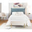 Tête de lit grand format en métal noir et tissu bleu par LumiSource-1453124459