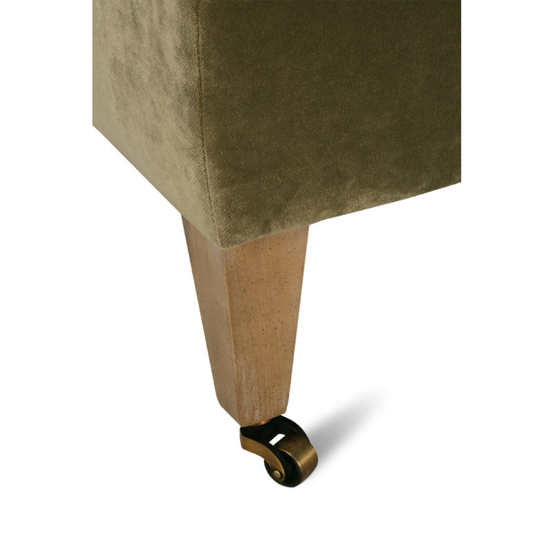 Marleigh Ottoman, Washed Oak, Olive Velvet (13295-13)