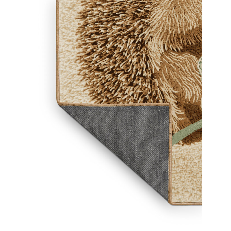 Soft Plush Feuerstein St Patties Modern & Contemporary Abstract Area Rug in Beige – LightBrown Binding, 8x12