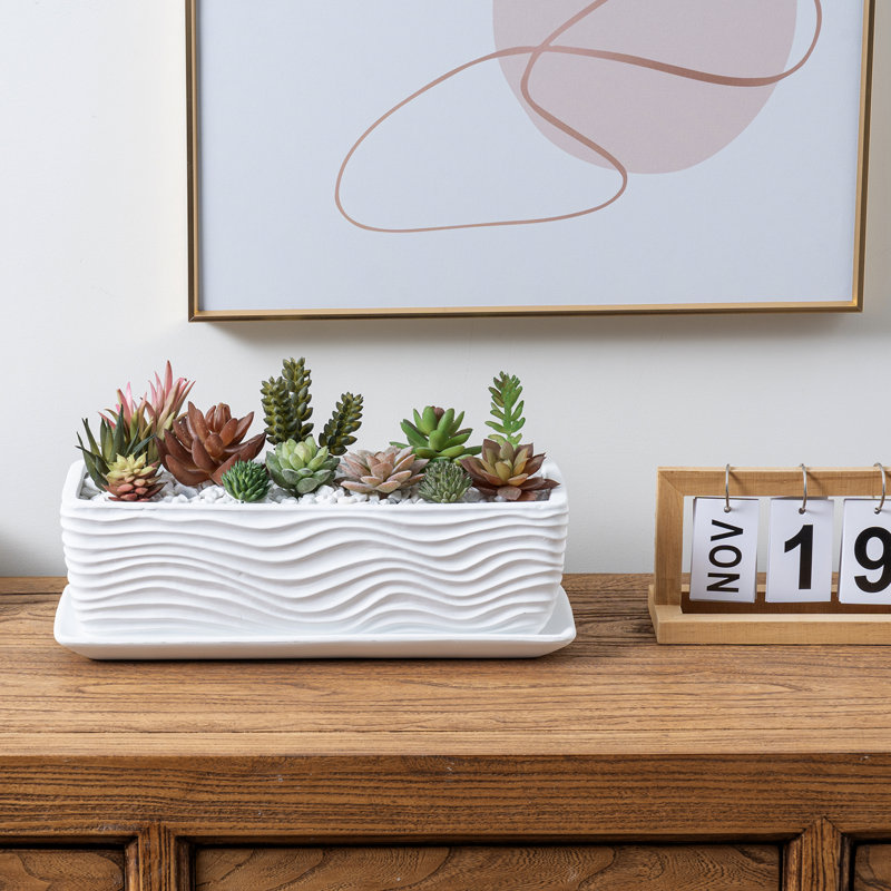 Jardinière d'intérieur d'intérieur en céramique blanche