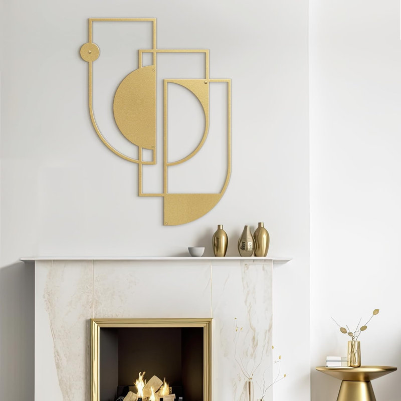 Décoration murale en métal, Or, H 30 po x l 15 po x P 0,05 po