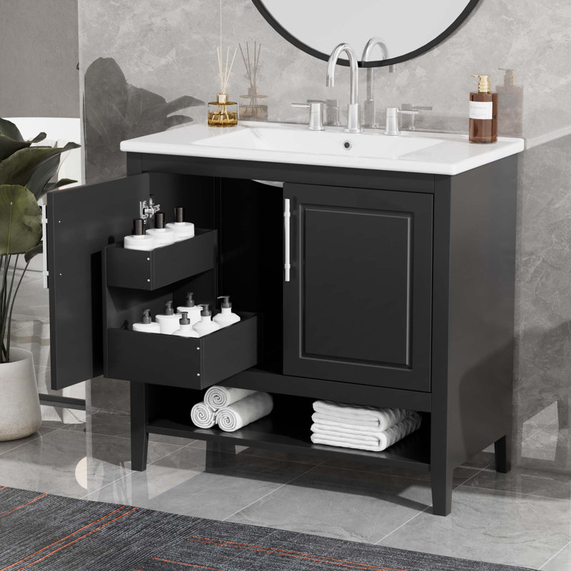 Meuble-lavabo simple avec plateau Sheandra 36
