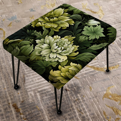 Tropical Green Jungle Damask - Tropical Rectangle Ottoman