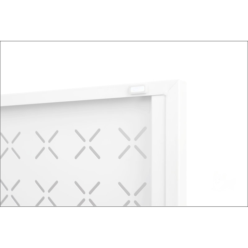 Grid Double Door Shoe Cabinet, White