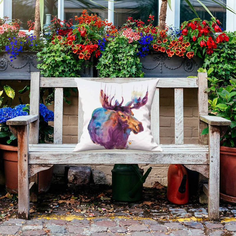 Abstract Moose Outdoor Throw Pillow | Wildlife Home Decor