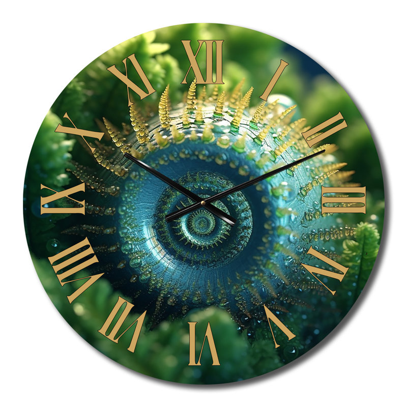 Horloge murale spirale en spirale recouverte de gouttes de rosée II, Petit