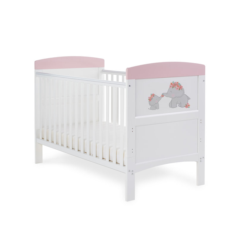Grace Inspire Cot Bed with Fibre Mattress, Pink