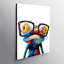 Frog Wearing Glasses Abstract - Wrapped Canvas Print-1863504304