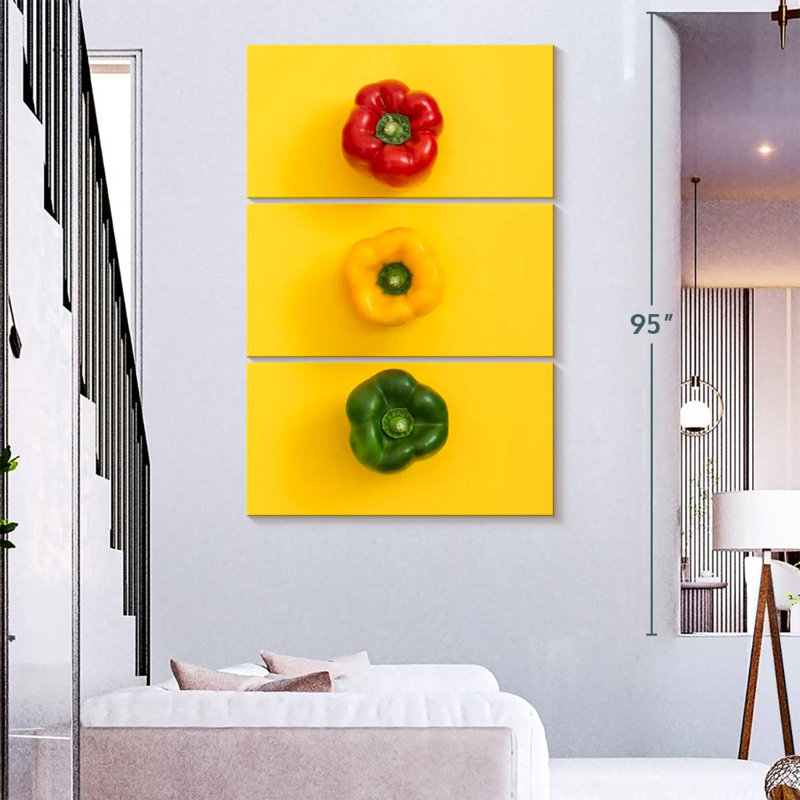 Yarlin Colorful Bell Peppers, 65" H x 42" W