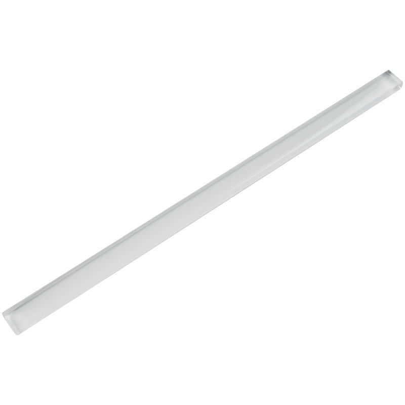 Pencil 12'' x 0.5'' Glass Border Tile, White