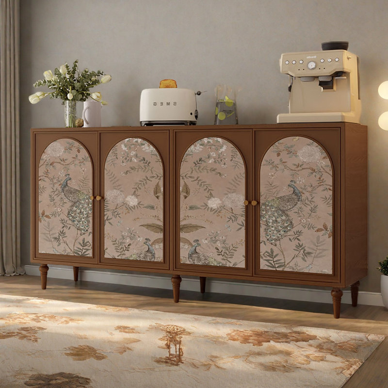 Buffet à motifs artistiques de style français, Brun