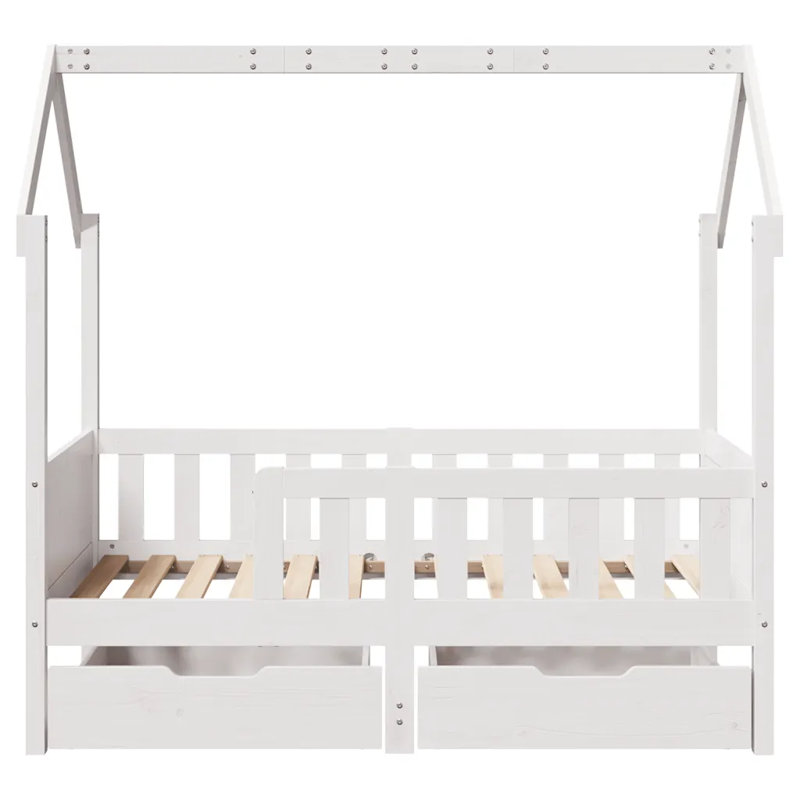 Edgecliff Cabin Bed House Beds, 85.5 x 169cm, White