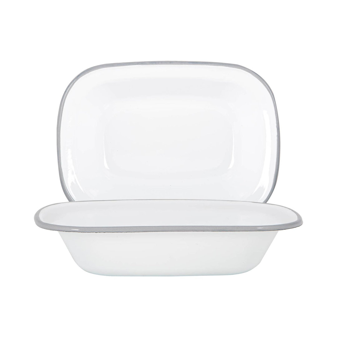 Argon Tableware - White Enamel Pie Dishes - 25.5cm
