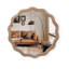 Miroir mural rond en bois 23,62 pouces