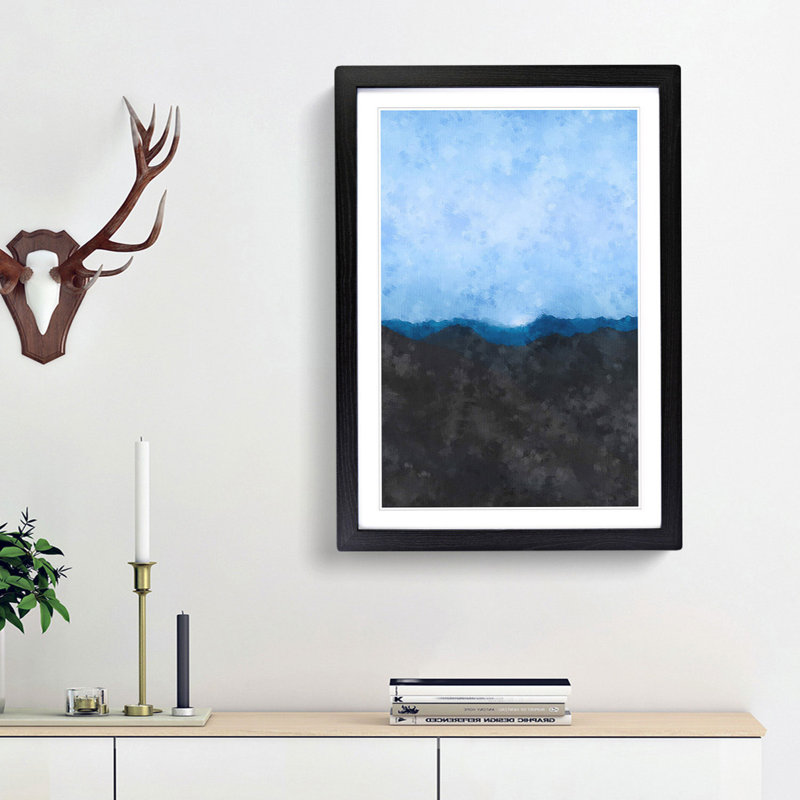 Mountains In Lappach Italy - Single Picture Frame Painting on MDF, Black Framed, 63cm H x 45cm W x 2cm D
