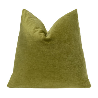 Green Solid Velvet Throw Pillow Cover