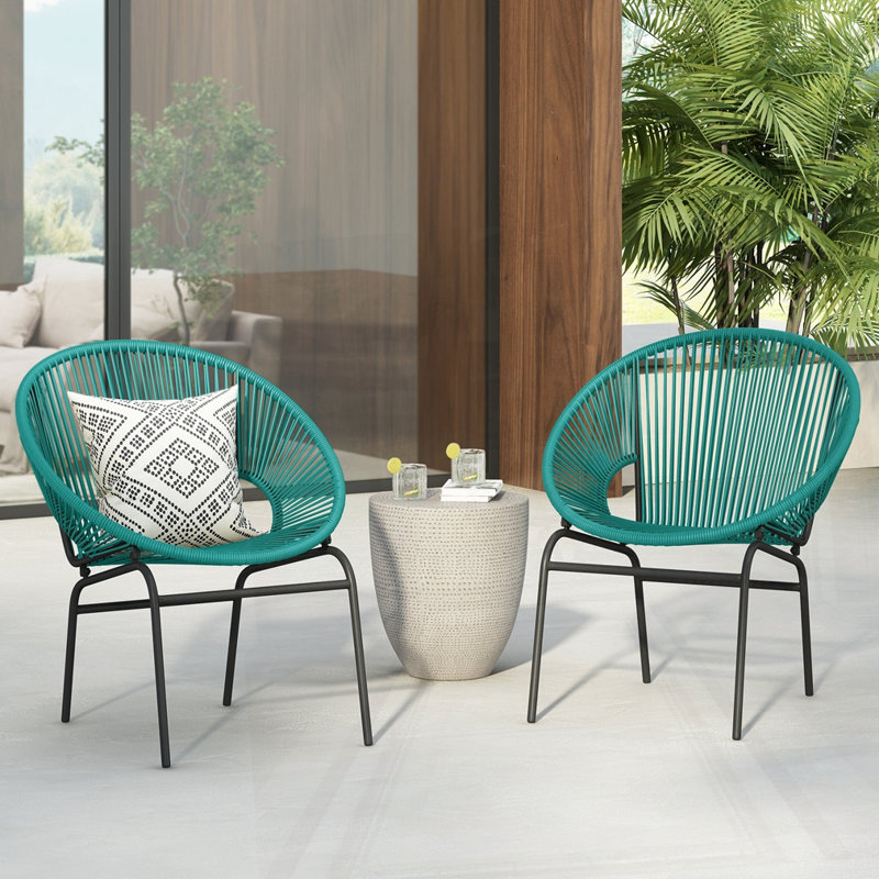 Chaise d'extérieur en osier, Sarcelle
