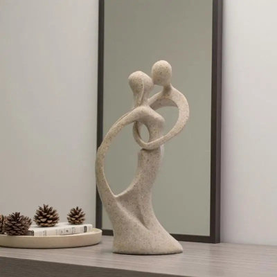 Abstract Kissing Couple Figurine