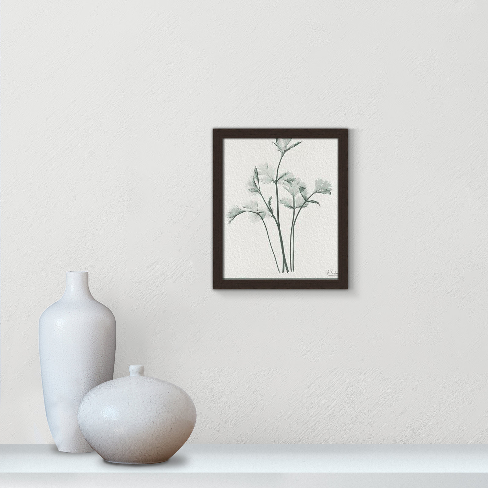 Jeanette "Parsley II" Print by Albert Koetsier, 15" H x 13" W x 1.25" D, Open Grain Walnut Framed Paper