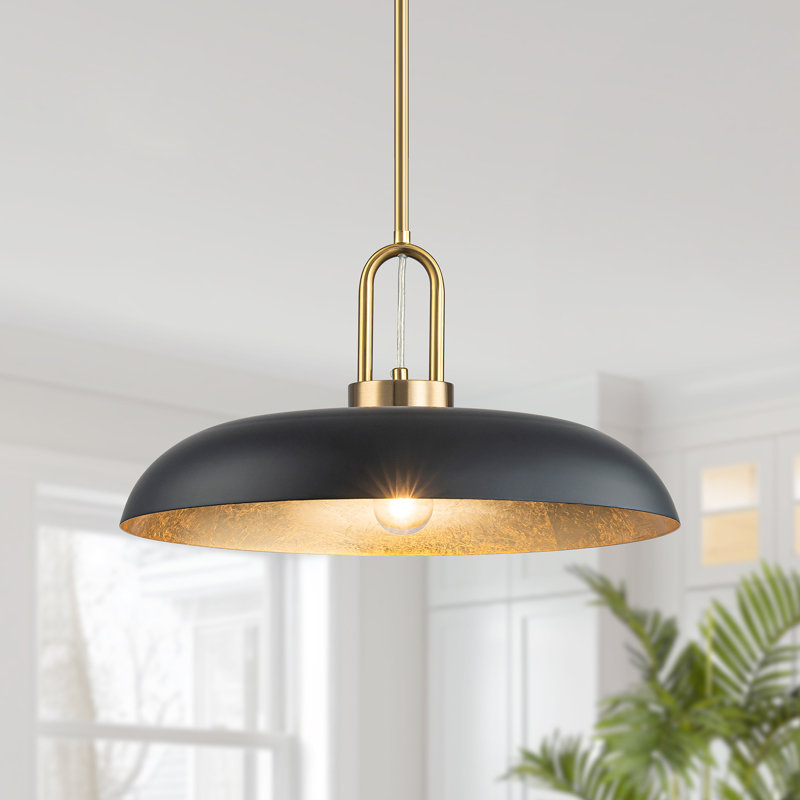 1-Light Modern Black Dome Pendant