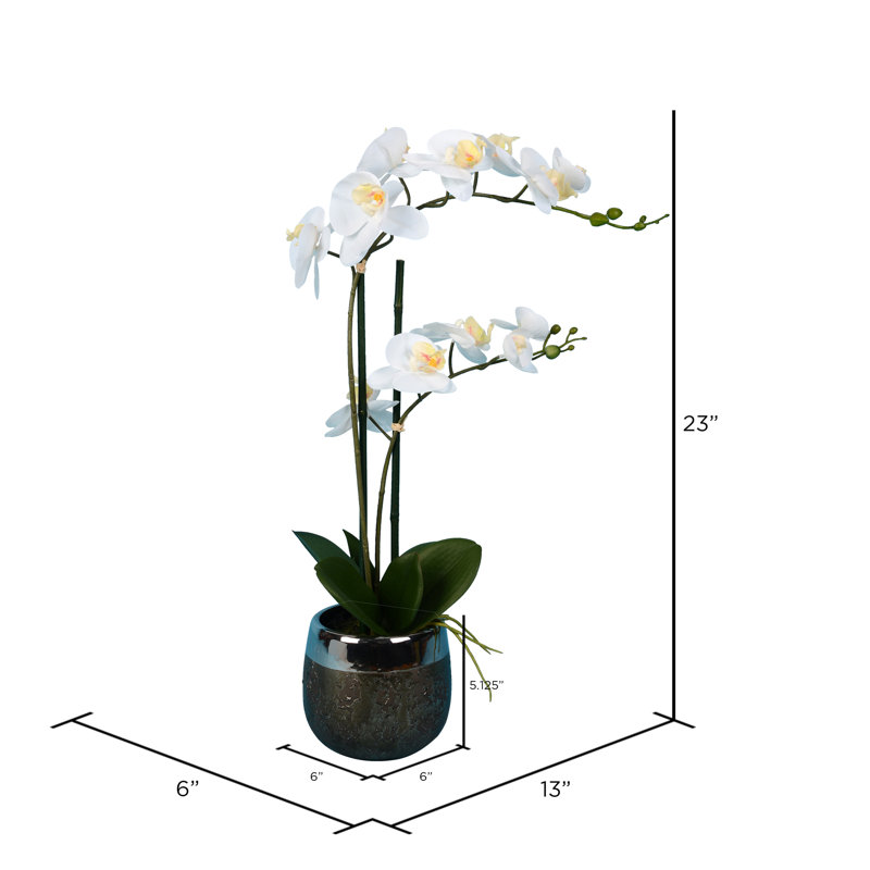 Arrangement floral artificiel phalaenopsis en pot