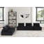 Canapé modulaire en velours noir 5 pièces 120 po-1850457059