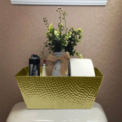 Plateau de toilette Oneita en métal martelé | Finition dorée