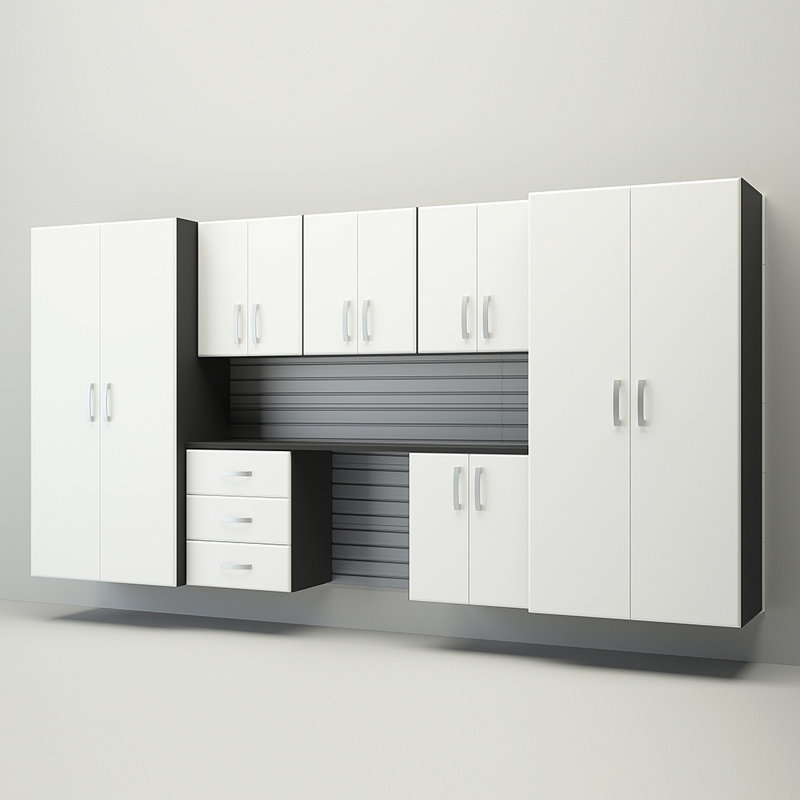 Deluxe 7 Piece Complete Storage System, White/Silver