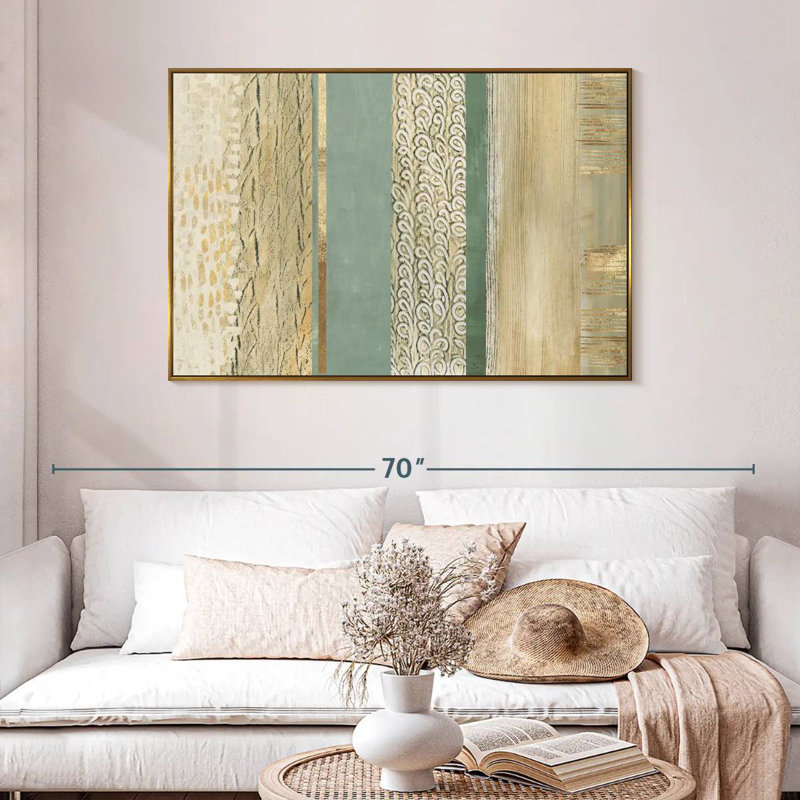 Placidité, 46 po x 31 po, Cadre flottant doré