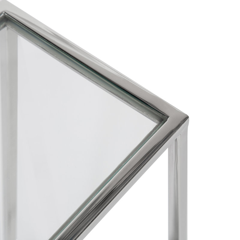 Table d'appoint Everly Quinn Jaspur, Verre transparent / argent