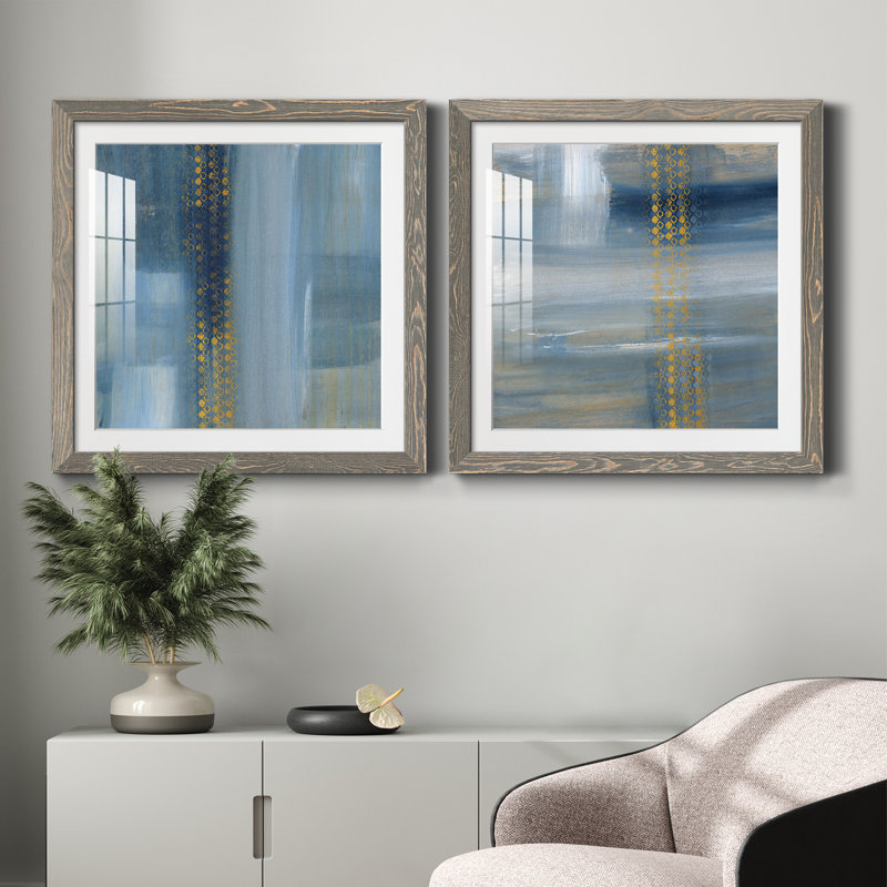 Touching the Sky I - ensemble de 2 cadres photo, Cadre en papier gris, H 35,5 po x l 71 po x P 1,5 po