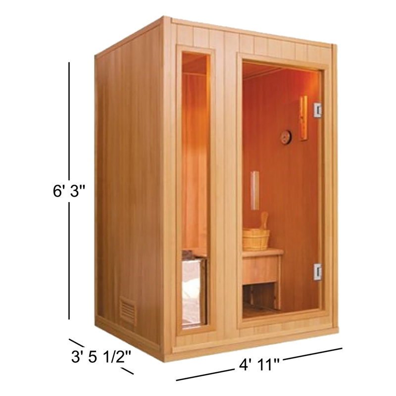 SunRay Saunas Baldwin 2 - Person Traditional Steam Sauna in Hemlock