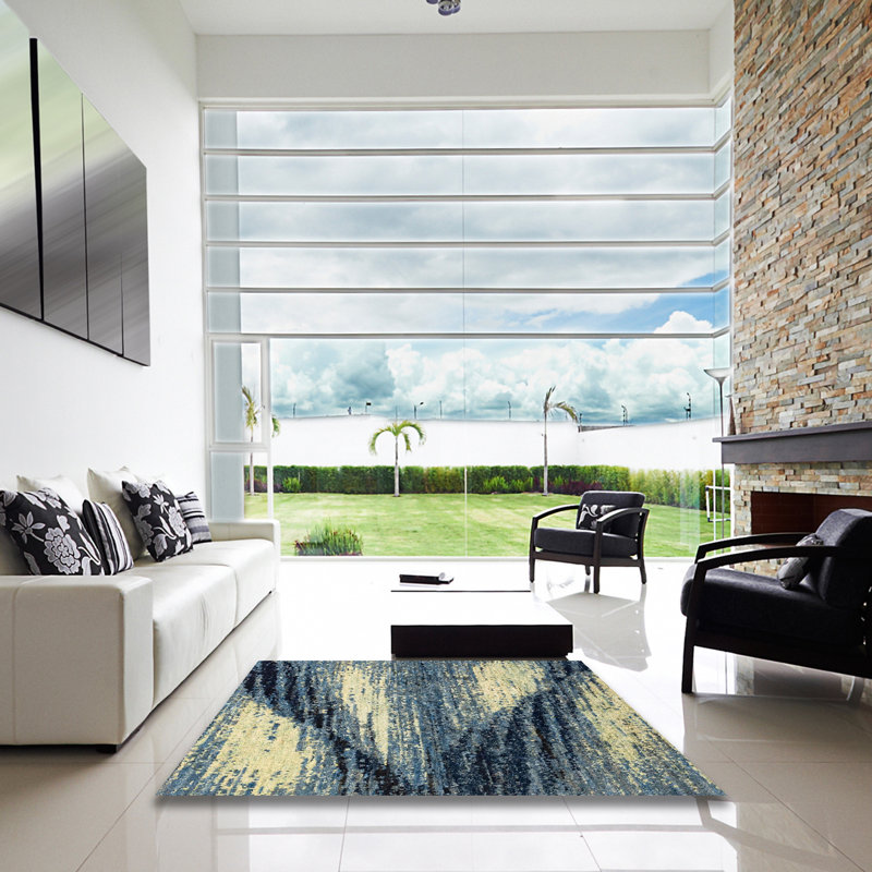 Tapis abstrait moderne 2546, Carré 5 pi