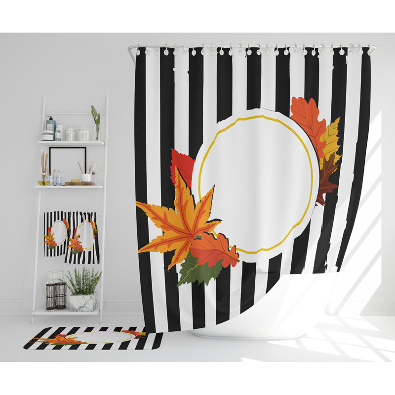 Nedelia Polyester Shower Curtain Set