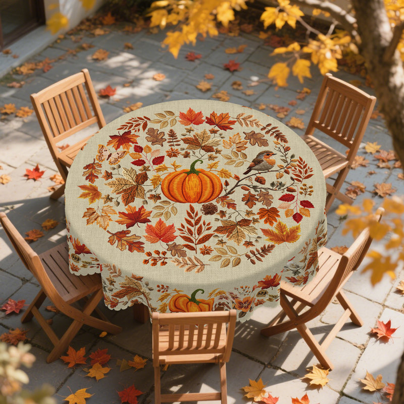 Nappe en polyester 1pc Autumn, Rond 60 po