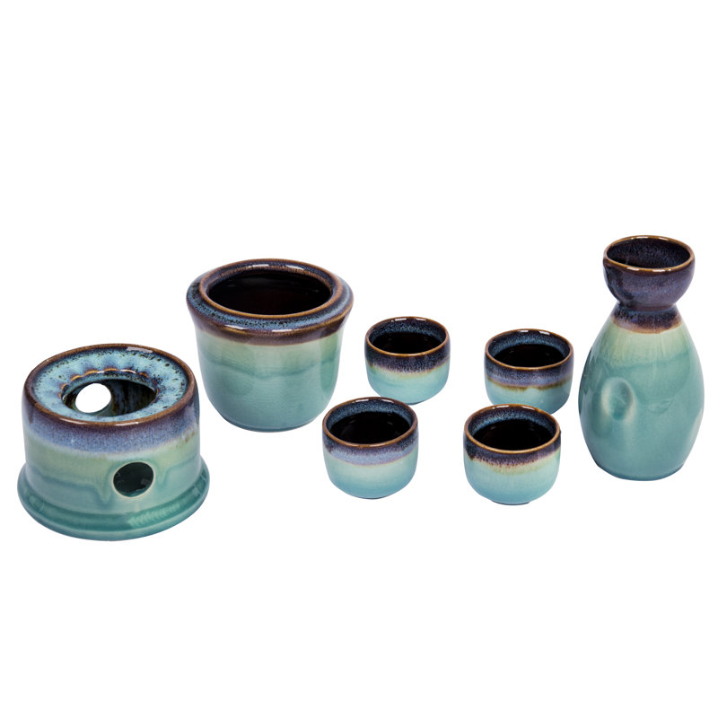 Ensemble de carafe en céramique japonaise 7 pièces
