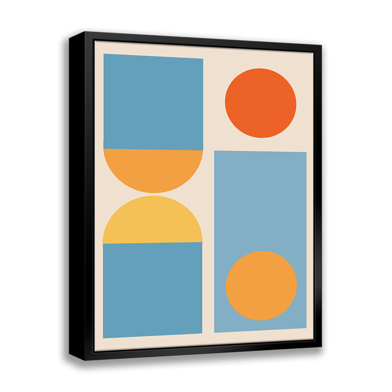 «Bright Minimal Shapes Series # 4 - Floater Frame», impression sur toile, L 22 po x H 28 po