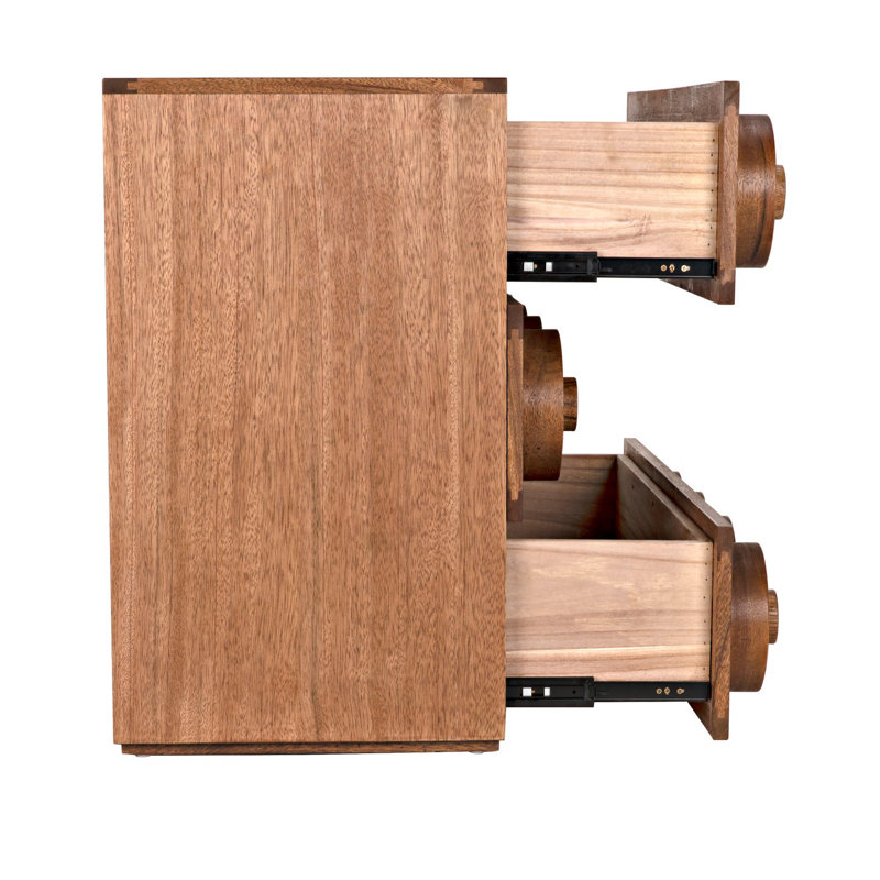 3 - Drawer Solid Wood Dresser, Dark Walnut