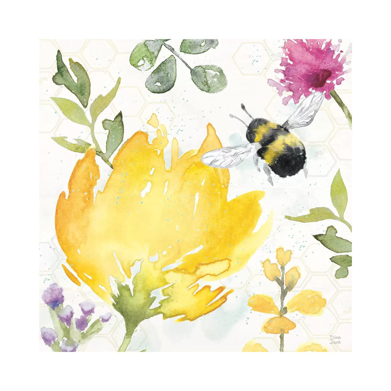 Bee Harmony II by Dina June - Painting on Canvas, Wrapped Canvas, 66.04cm H x 66.04cm W x 3.81cm D