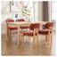 Ensemble de 2 chaises de salle à manger de style Mid-Century moderne, tissu d'ameublement en bois orange foncé avec pieds en bois d'hévéa robustes pour les petits espaces-1867626855-1867626873