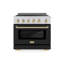 ZLINE Autograph 36 in. Stainless Steel Paramount Induction Range with Black Door & Bronze Accents-1248674345